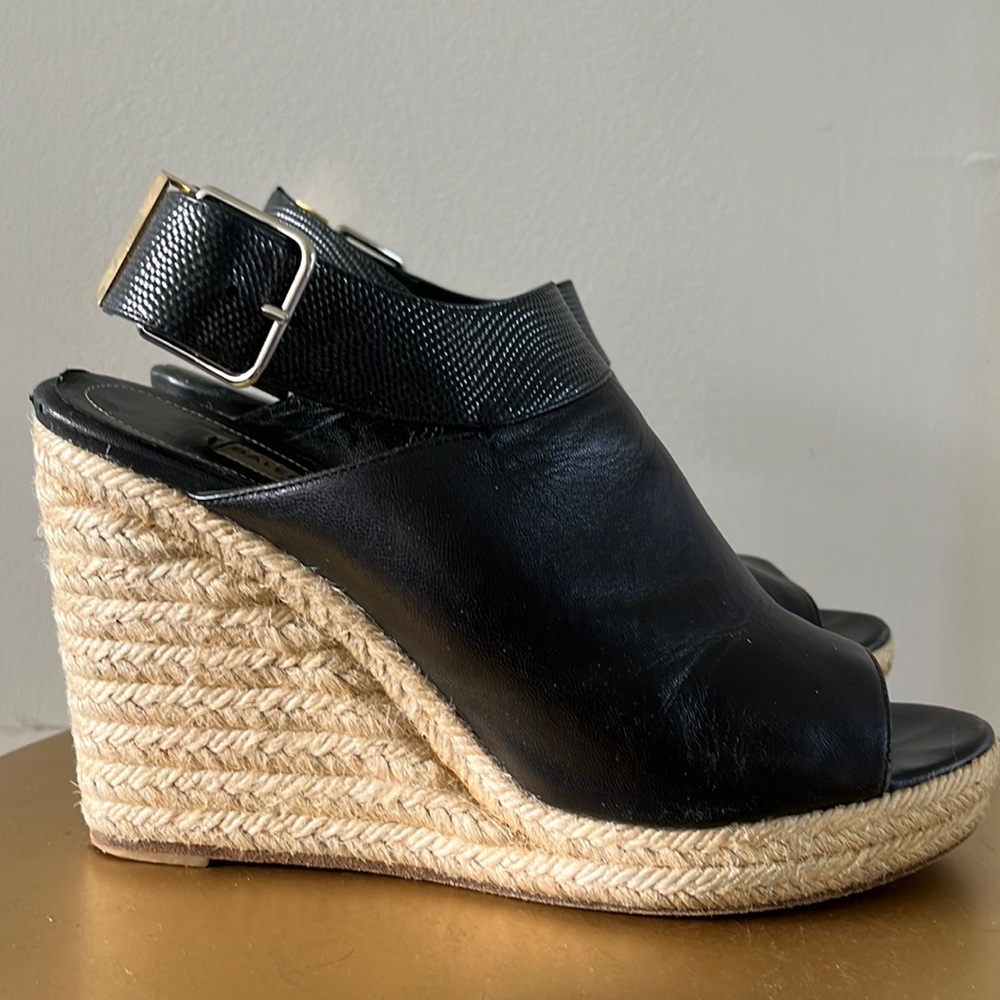 Balenciaga Glove Wedge Sandals Black Size 38 US Size 8 - Picture 1 of 9
